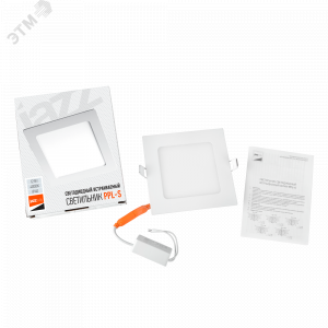 Светильник светодиодный PPL-S WH 12Вт 4000К IP40 170мм ДВО встраив. ультратонкий квадрат 5008342A
