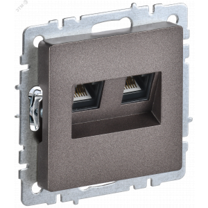 BRITE Розетка двойная RJ11+RJ45 кат.5E РК/Т12-БрТБ темная бронза BR-KT20-O-1-K45