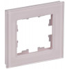 BRITE Рамка 1-мест. РУ-1-2-Бр стекло розовый матовый BR-M12-G-31-K14