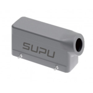 Крышка разъема S24B-SE-4B-PG21, Крышка разъема на кабель, типоразмер 24B, без уплотнителя, 1 отверстие с резьбой для кабельных вводов PG21, с боковым расположением, без защелок (упоры для двух защелок), материал корпуса: алюминиевый сплав