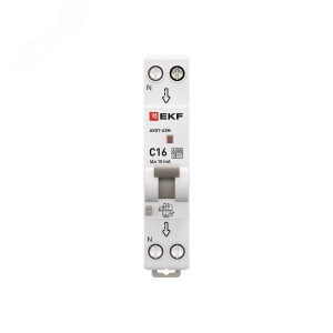 Дифференциальный автомат АВДТ-63М 16А/10мА (1мод, хар. C, электронный, тип A) 6кА PROxima D636EA16C10