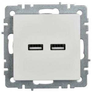 Розетка BRITE USB A+A 3.1А РЮ10-1-БрБ бел. BR-U21-D31-K01