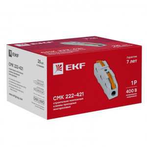 Клемма строительно-монтажная СМК проходная 222-421 1п 0.08-4кв.мм  PROxima plc-smk-421