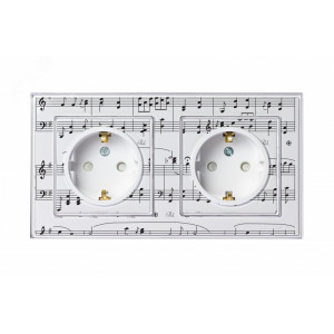 ATLASDESIGN ART РОЗЕТКА с заземлением со шторками, 16А, механизм, БЕЛЫЙ C2 ATN200145