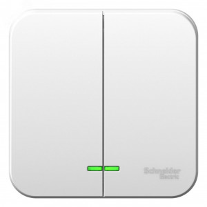 BLANCA О/У 2-клавишный ВЫКЛЮЧАТЕЛЬ (cх.5) с подсв.ИЗОЛ.ПЛ.,6А,250B,БЕЛЫЙ C2 BLNVA065111