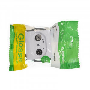 GLOSSA Розетка телевизионная TV-SAT одиночная в рамку 1дБ белая GSL000197