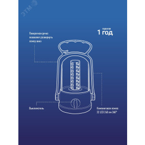 Фонарь аккумуляторный кемпинговый Accu 6010LED 32LED KOCAc6010LED