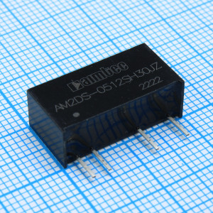 AM2DS-0512SH30JZ, DC/DC, 2Вт, вход 4.5…5.5В, выход 12В/0.017…0.167А, изоляция 3000В DC, КПД 85%, максимальная емкостная нагрузка не более 560мкФ, SIP7, 19.65x7.05x10.16мм, -40…105°C, пластик
