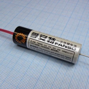 ER14505H/P, Li, SOCl2 батарея типоразмера AA, 3.6 В, 2.6 Ач, аксиальные проволочные выводы, -55...85 °C