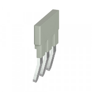 Соединительная перемычка IVB WTN 4-3 IN, Соединительная перемычка, 3 полюса, изолированная, втычная, для клемм: WTN 4, монтаж в зажимную клетку, цвет: серый