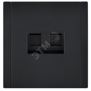 FORTE&PIANO Розетка двойная RJ11+RJ45 кат.5E FP135 черный IEK FP-KT20-O-1-K02