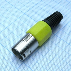 CANNON 78Y 3M, Аудио разъём XLR - вилка кабельная, 3 контакта, цвет - жёлтый