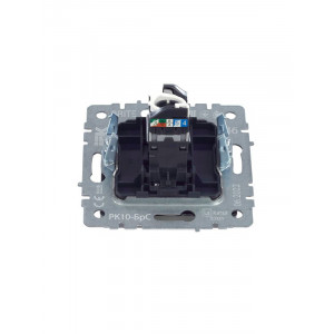 Розетка компьютерная СП RJ45 кат.5E BRITE РК10-БрС сталь IEK BR-K10-1-K46
