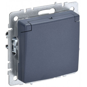 Розетка BRITE РСбш10-3-44-БрТБ 16А IP44 с заземл. защ. шторки с крышкой бронза BR-R16-16-44-K45
