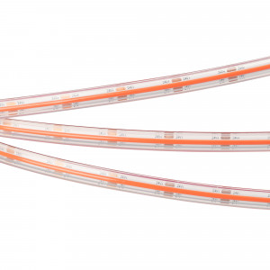 COB-5000PS-CSP-544-24V RED, Поставка под заказ от 200м. Герметичная IP67 (экструзия) лента COB сплошной засветки без видимых светодиодов. Светодиоды CSP 544 шт/м. Цвет свечения КРАСНЫЙ, угол 140°. Мощность 11.5 Вт/м, питание  24 В. Размеры 5000х10х4,8 мм. Мин. отрезок 29,41 мм. Паке