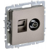 Розетка компьютерная + телевизионная 2-м Brite РТВ/РК12-БрШ RJ45 кат.5E + TV шампань BR-AK20-1-K37
