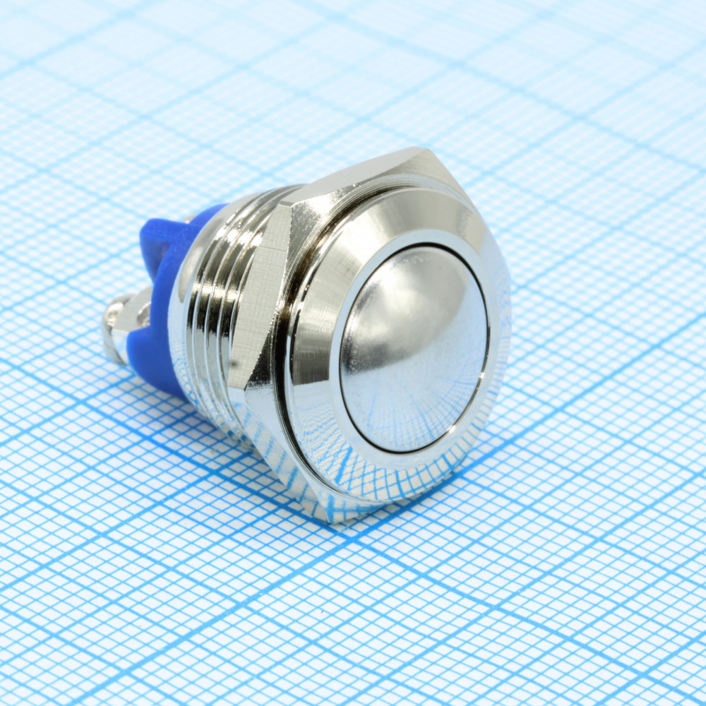 Изображение товара Металлическая кнопка OFF-(ON) 36В 2А D=16мм винтовая клемма