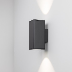 Светильник LGD-EVO-WALL-TWIN-S100x100-2x12W Day4000 (GR, 44 deg, 230V) 046194, Накладной настенный светильник 2x12Вт, серый алюминиевый корпус, оптическое закаленное стекло. Цвет ДНЕВНОЙ 4000K, св.поток 2020лм, CRI(Ra)>80, угол 44°, свет вверх-вниз. Размер ВхШхГ 220x100x132мм. IP54. Питание AC230V, 24Вт, встроенный драйвер.