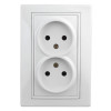 1-204-01 Розетка 2х2P, 16А-250В, IP20, СУ, Plano, белый (10/100/1500) Б0027613