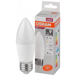 Лампа светодиодная LED Value LVCLB75 10SW/830 10Вт свеча матовая E27 230В 10х1 RU OSRAM 4058075579538
