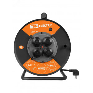 Удлинитель силовой УХз16-004 (метал. катушка, А3, 4 места IP44/30м КГ 3х2,5) SQ1301-0170