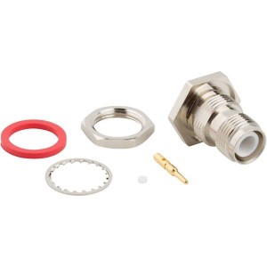 122400RP-10, РЧ соединители / Коаксиальные соединители TNC Bulkhead Jack Solder .085-.086 Cbl