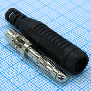 25.422.2, Штекер на кабель 4мм черный 24А