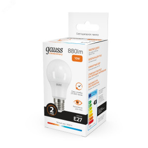 Лампа светодиодная Elementary 10Вт A60 грушевидная 3000К тепл. бел. E27 880лм 23210