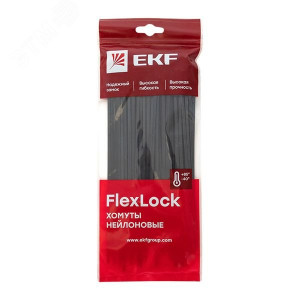 Хомут P6.6 3.6х200 FlexLock стандартный черн. (уп.100шт) PROxima plc-fl-ctsb-3.6x200