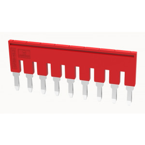 Соединительная перемычка DFB10-09P-16-00Z(H), Соединительная перемычка, 9 полюсов, изолированная, вилочная, для клемм: DS10, цвет: красный