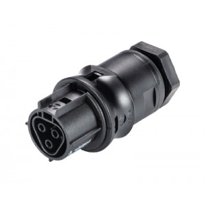 Разъём RST20I3SXB1 M00 SW, Взрывозащищенный розеточный разъем в панель, М20, IP68(69k), 3 полюса, винтовая фиксация провода, номинальные характеристики: 250/400V, 20A, цвет: черный, серия RST Ex