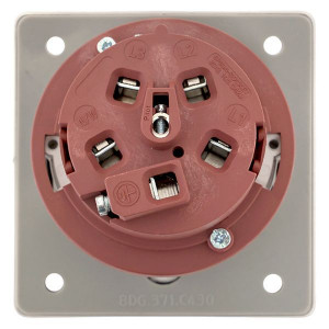 Розетка стационарная внутренняя угловая 4352 3Р+РЕ+N 63А 380В IP67 PROxima ps-4352-63-380
