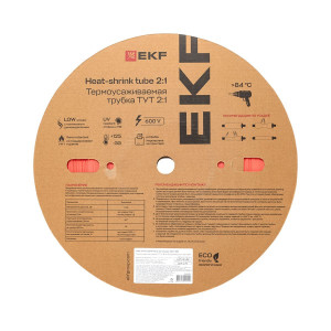 Термоусаживаемая трубка ТУТ нг 10/5 красная рулон PROxima tut-10-r