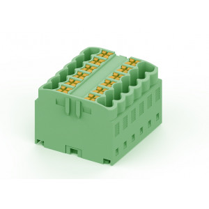 Проходной блок TPA2.5-12-GN, Проходной блок, 12 точек подключения, тип фиксации провода: push-in, номинальное сечение: 2,5 мм кв., 24A, 450V, цвет: зеленый