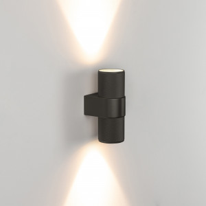 Светильник SP-SPICY-WALL-TWIN-S180x72-2x6W Warm3000 (BK, 40 deg) 033734, Настенный светильник со свечением в верхнюю и нижнюю полусферу. Мощность 2x6 Вт, св. поток 900 лм, 68 лм/Вт, теплый 3000 K, CRI>90, угол 40°, напряжение питания 230 В. Черный фигурный корпус из алюминия, степень защиты IP20. Размер: длина 110 мм, ширина 7