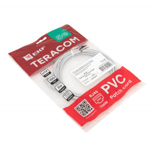 Патч-корд кат.5E UTP неэкранир. PVC 1Гбит/с 3м сер. TERACOM TRC-5EUTP-PVC-3M-GY