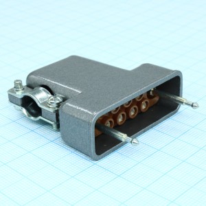 РП10-7 ЛУ розетка с/к, Соединитель  низкочастотный, прямоугольный, внутреннего монтажа