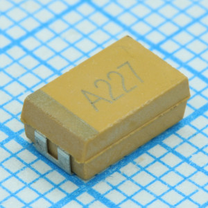 TS20001V100KDT000R, ЧИП-конденсатор танталовый 10мкФ 35В типоразмер D ±10% (7.3х4.3х2.8мм) выводы внутрь SMD 7343-31 125°С лента на катушке