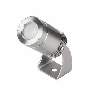 Светильник KT-WATER-R32-4W RGBW (SL, 30 deg, 12V) 038173, Подводный светодиодный светильник, мощность 4Вт, угол освещения 30°, световой поток 33лм. Цвет RGB+6000К. Влагозащищенный корпус IP68 - серебристая нержавеющая сталь AISI 316, экран закаленное стекло. Питание DC12В, мощность 4Вт. Размеры DxH O32х52мм.