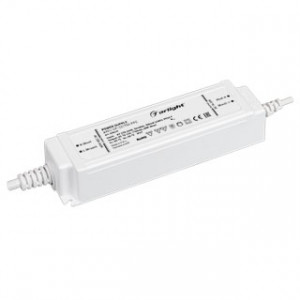 Блок питания ARPJ-SP-231750-PFC (40W, 15-23V, 1.75A) 038620, Источник тока с гальванической развязкой для светильников и мощных светодиодов. Входное напряжение 220-240 VAC. Выходные параметры: 15-23 В, 1750 mА, 40 Вт. Встроенный PFC >0.9. Герметичный пластиковый корпус IP 67.