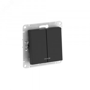 ATLASDESIGN 2-клавишный ВЫКЛЮЧАТЕЛЬ с подсветкой ,сх.5а, 10АХ, быстрозажимные клеммы, КАРБОН ATN001053S