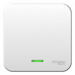 Переключатель проходной 1-кл. ОП Blanca 10А IP20 (сх. 6) 250В с подсветкой с изолир. пластиной бел. SE BLNVA106111