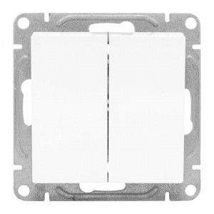 Механизм выключателя, двухклавишный, проходной, белый Эпика EKF UP1-SWW-21