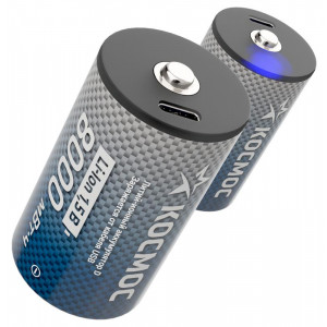 Аккумулятор D Li-ion 8000мАч (блист.2шт) КОСМОС KOCR20Li8000mWh2B