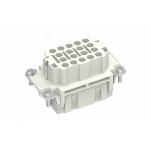 Розеточная контактная вставка SEE-018-FC, Розеточная контактная вставка, обжимная фиксация, 18 полюсов + PE, типоразмер 10B, 500V, 16A, (обжимные контакты поставляются отдельно)