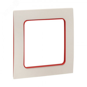 Стокгольм Рамка 1-местная белая с линией цвета красный PROxima EXM-G-304-20