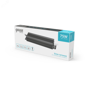 Блок питания для светодиодной ленты 75 Вт AC 176-264В Uвых 12В IP67 158х42х21мм Basic BT523