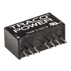 TMR 3-0512, Преобразователь DC-DC на печатную плату вход 5В выход 12В 0.25A 3Вт 7-Pin SIP