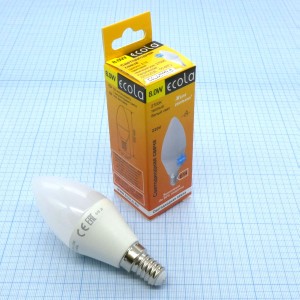 Лампа LED Ecola  8W тёпл свеча (257), E14,2700k,100*37,композит,C4LW80ELC
