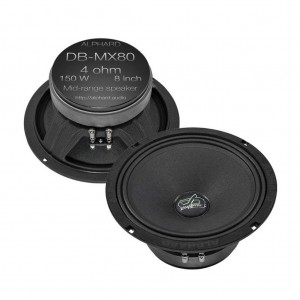 Deaf Bonce DB-MX80 (пара), СЧ динамики (пара) 8"  110-10000 Гц, RMS-150 Вт, MAX-300 Вт, 4 Ом, Fs-108 Гц, 93 дБ, магнит-феррит